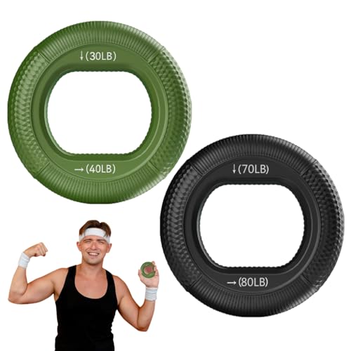 Proberos 2Pcs Ring Resistance Strength Trainer, Silicone Hand Grip Strengthener Rings with 4 Resistance, Exerciser Muscle Power Exerciser Finger, Gripper Gripping Ring.30-40LB Proberos 2Pcs Ring Resistance Strength Trainer, Silicone Hand Grip Strengthener Rings with 4 Resistance, Exerciser Muscle Power Exerciser Finger, Gripper Gripping Ring.30-40LB